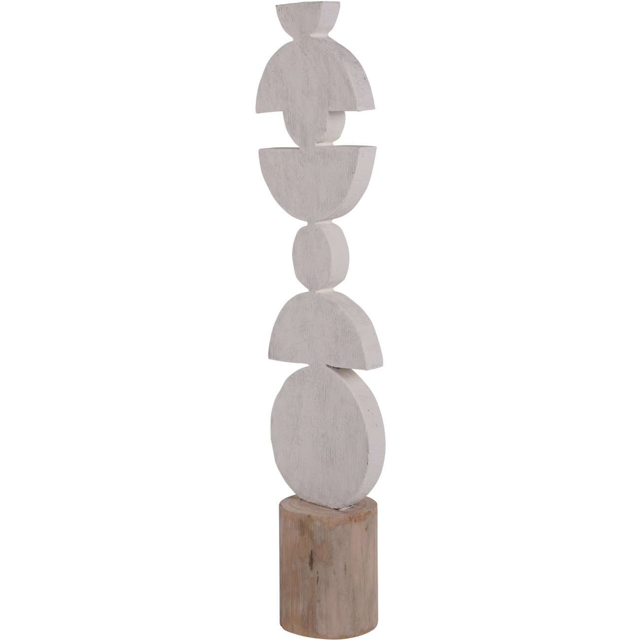 Totem White Mango Wood Sculpture Large